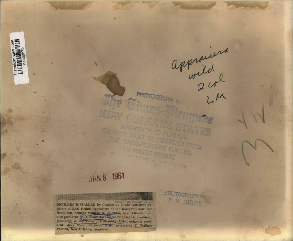 1961 Press Photo Officers of Chapter 26 Institute Real Estate Appraisers