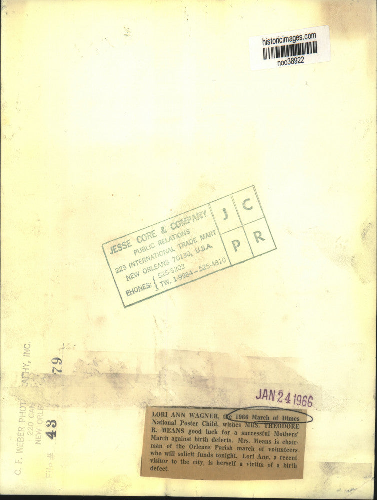 1966 Press Photo Lori Ann Wagner, 1966 March of Dimes Poster Child & chairman