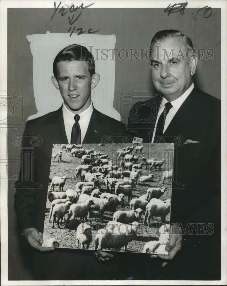 1966 Press Photo James Lowrey of LSU Receives Educational Scholarship