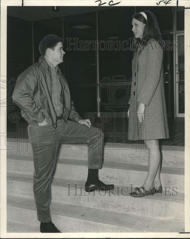 1968 Press Photo Henry Burns &amp; Janis Lowe, Mr. &amp; Mrs. Northwestern State College- Historic Images