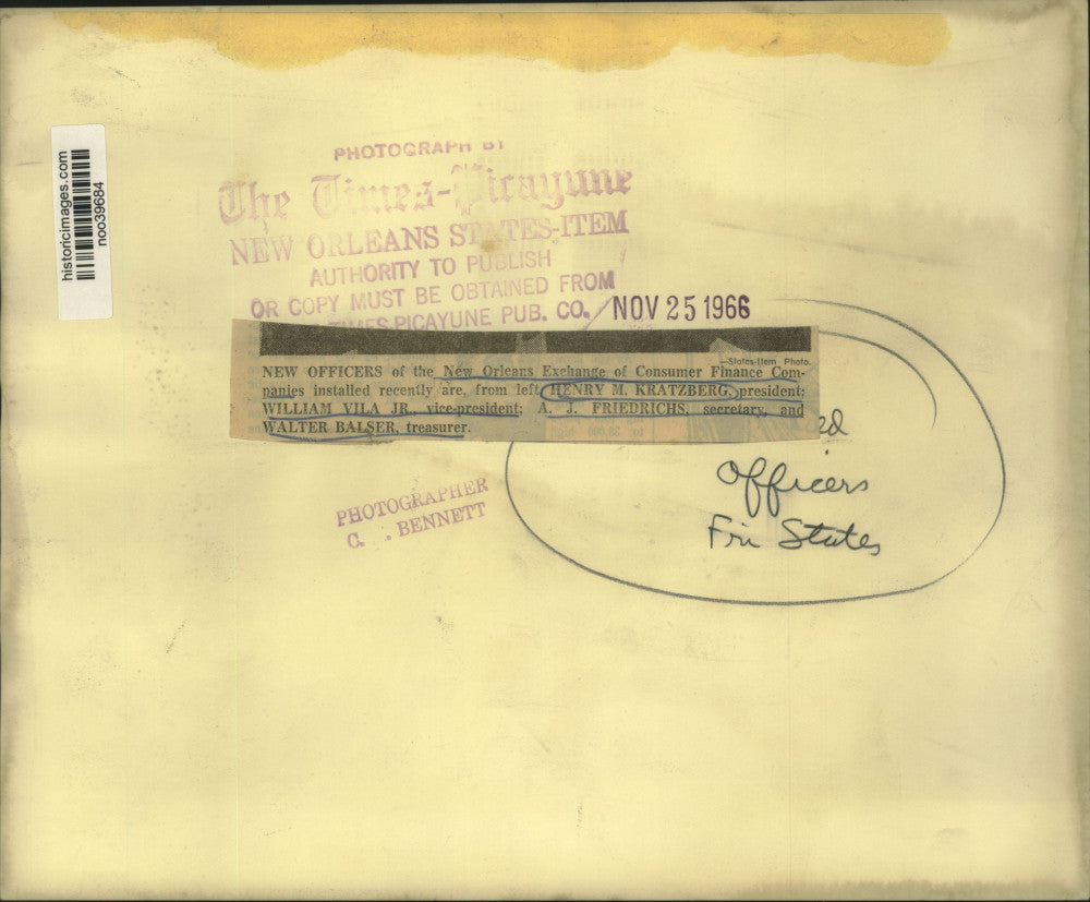 1966 Press Photo Officers of New Orleans Exchange of Consumer Finance Companies