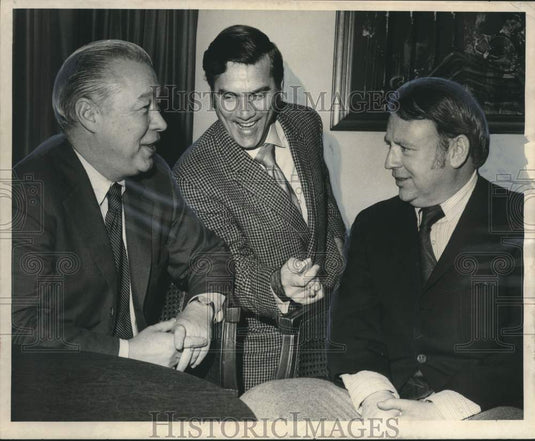 1971 Press Photo Lee MacPhail & William Connick during lunch at Governor House- Historic Images