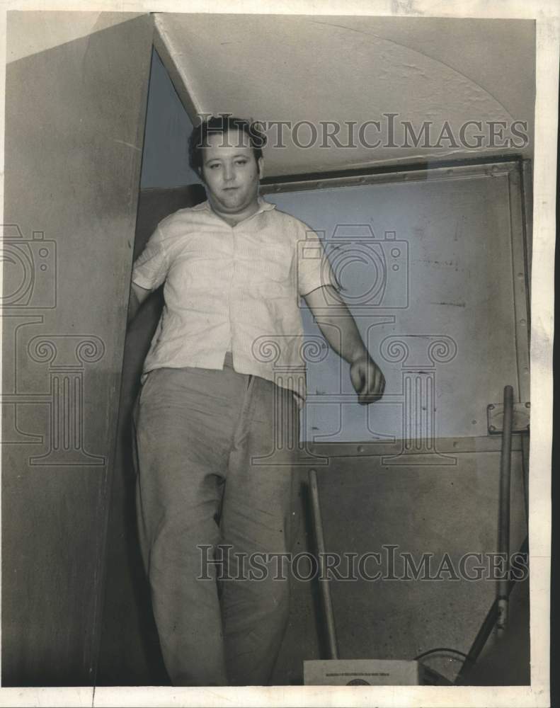 1960 Press Photo Charles W. Kable Jr. arrested for the death of Betty Cannon- Historic Images