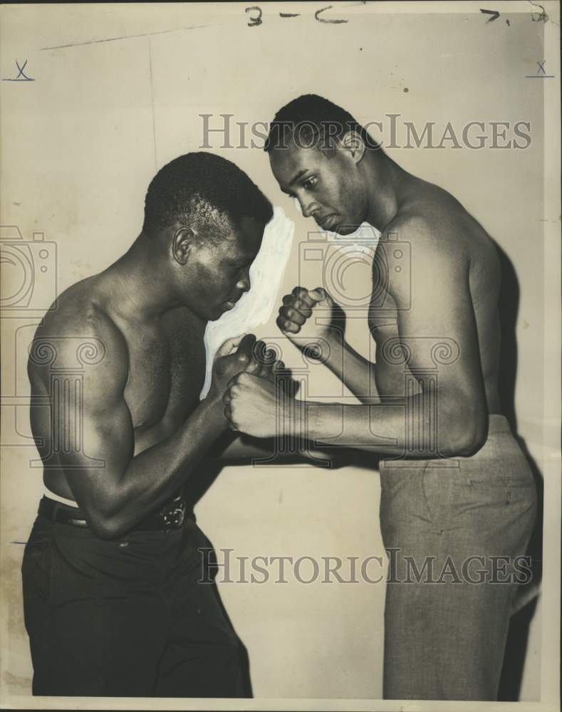 1967 Press Photo Boxers Freddie Little and Harold Richardson in New Orleans - Historic Images