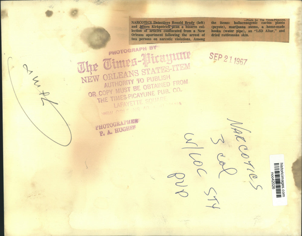 1967 Press Photo New Orleans Detectives Ronald Brady & James Kirkpatrick