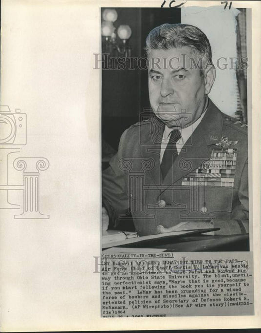 1964 Press Photo Air Force Chief of Staff Curtis LeMay, New York - noo42223