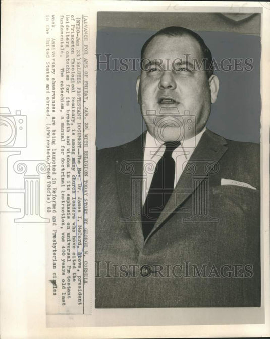 1963 Press Photo Dr. James McCord, president of Princeton Theological Seminary