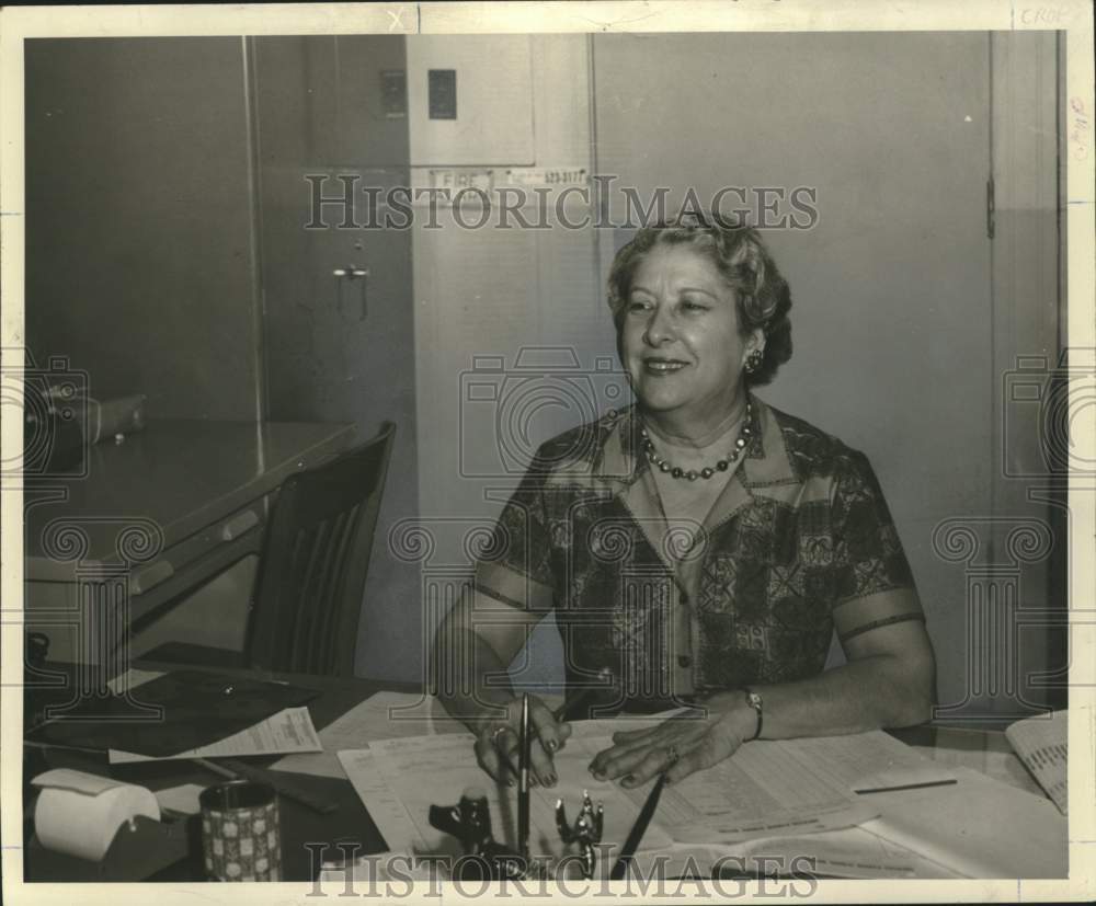 1961 Press Photo Philomene Masson, school secretary at McDonogh Senior High
