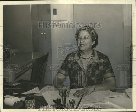 1961 Press Photo Philomene Masson, school secretary at McDonogh Senior High