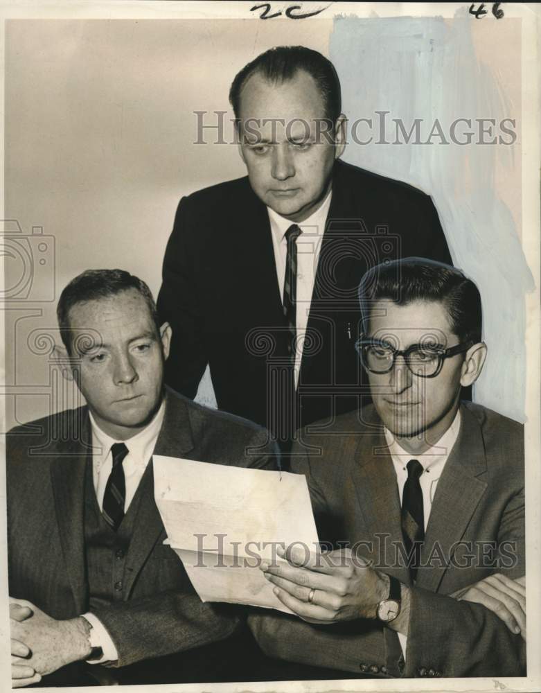 1963 Press Photo Surety Assn. Officers Paul Malley, H. Kent Foil &amp; Percy Mayeaux