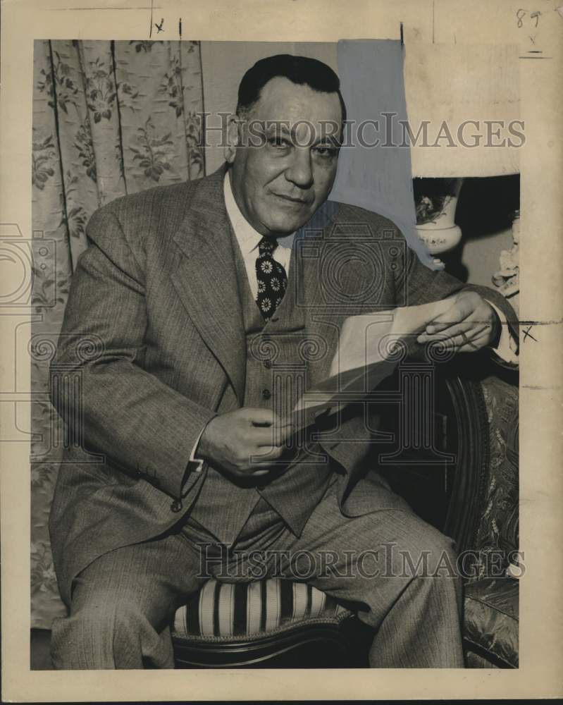 1949 Press Photo Robert S. Maestri, Former Mayor of New Orleans - noo43415