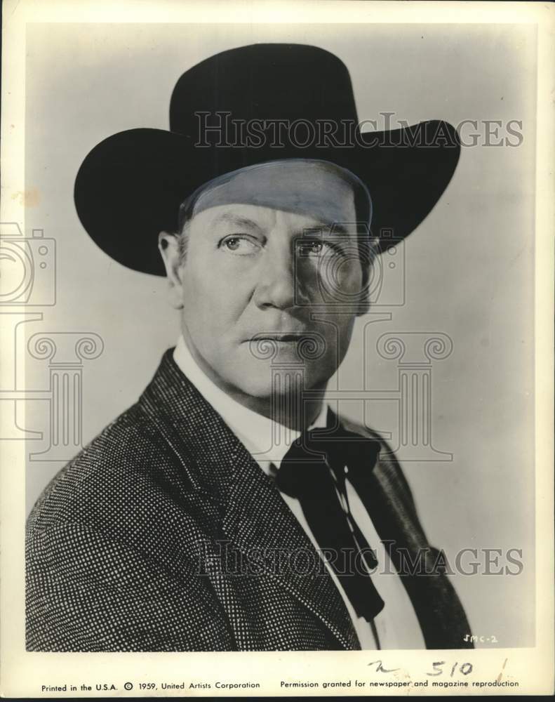 1959 Press Photo Joel McCrea stars in &quot;Gunfight at Dodge City&quot; - noo43824