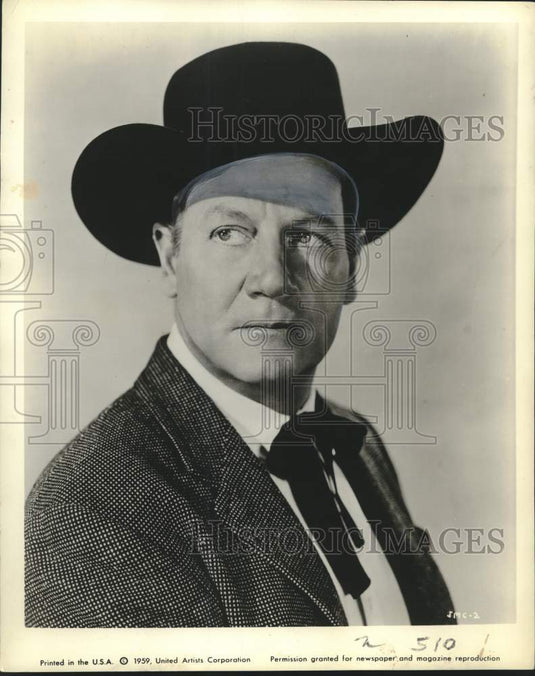 1959 Press Photo Joel McCrea stars in "Gunfight at Dodge City" - noo43824