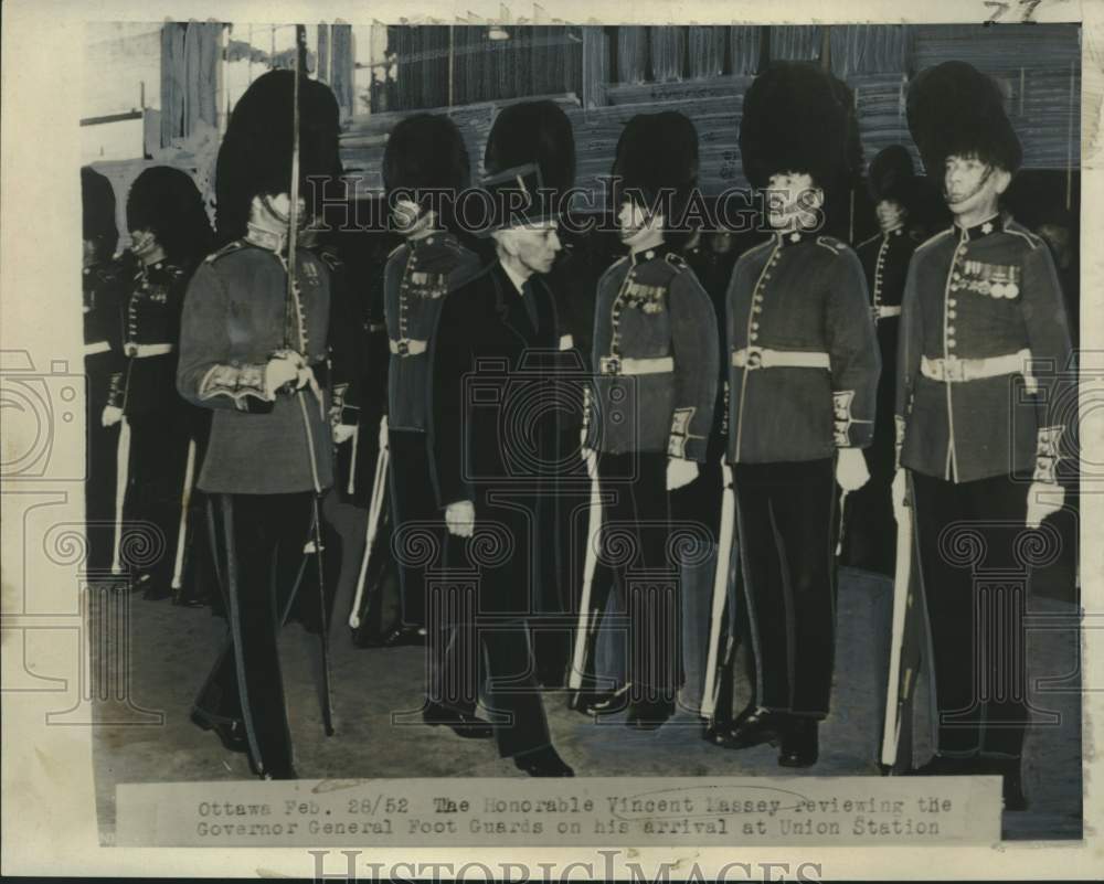 1952 Press Photo Vincent Massey, Canada&#39;s new governor-general in Ottawa