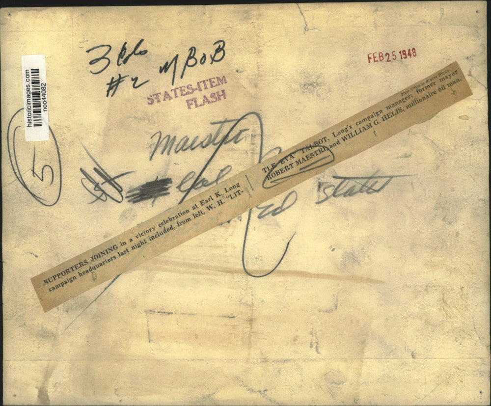 1948 Press Photo Victory celebration at Earl K. Long campaign headquarters