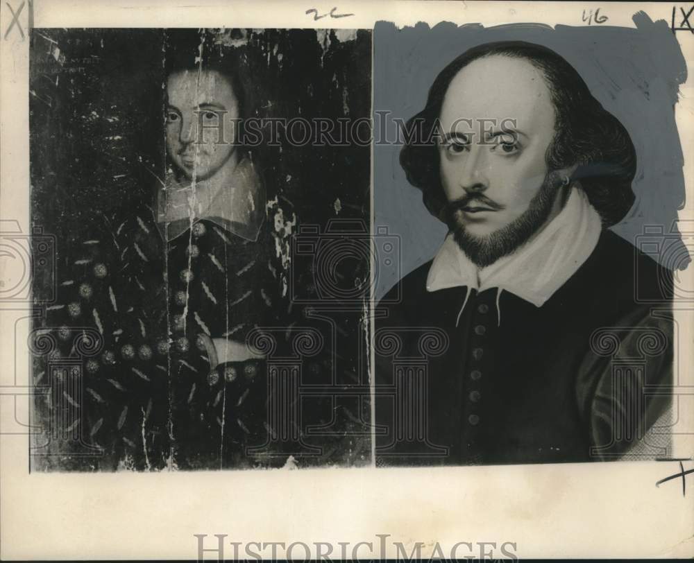 1953 Press Photo Portrait of Christopher Marlowe with resemblance to Shakespeare- Historic Images