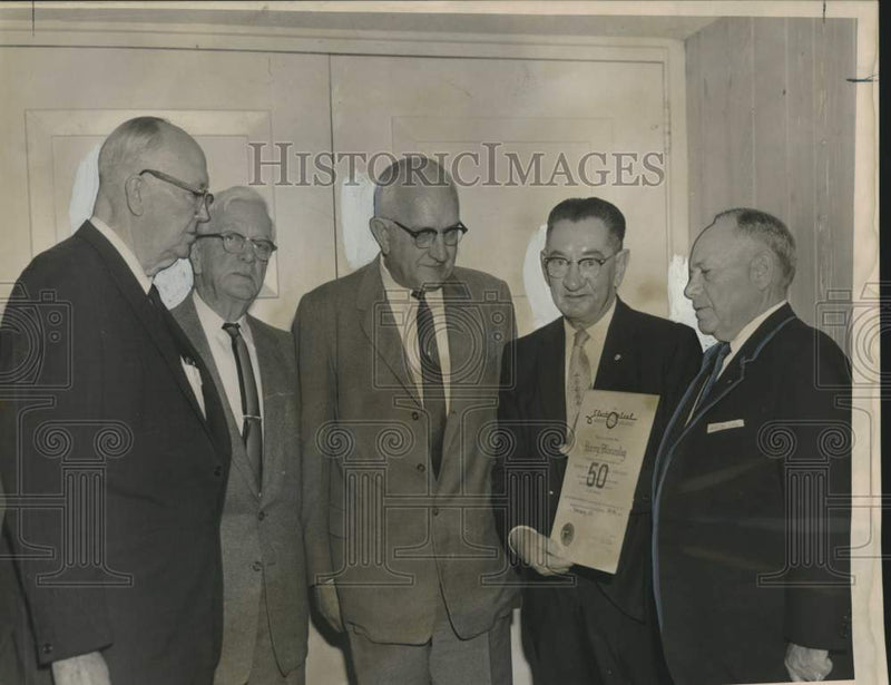 Load image into Gallery viewer, 1963 Press Photo Honorees for 50 years of service to the Electrical Industry
