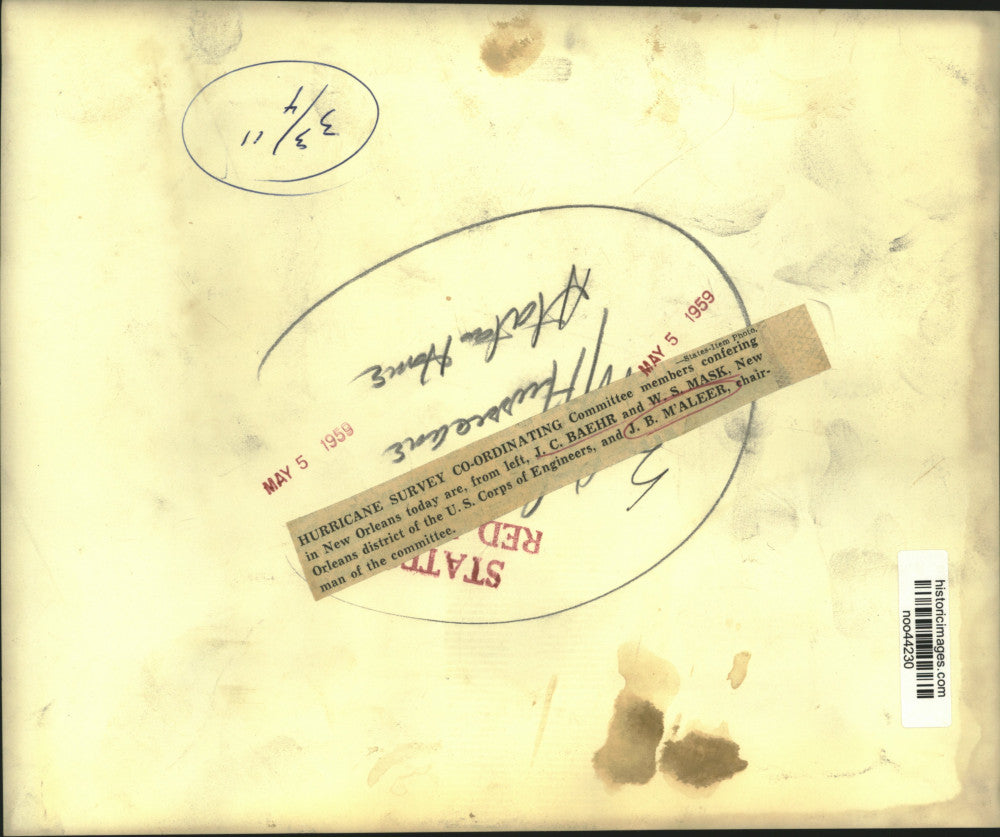 1959 Press Photo Hurricane Survey Coordinating Committee members in New Orleans