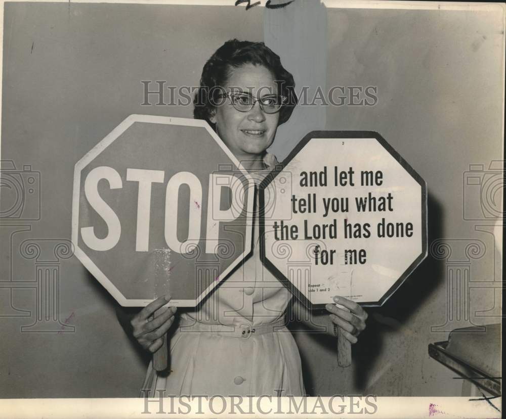 1962 Press Photo Miss Hazel M&#39;Crary, International Child Evangelism Fellowship- Historic Images