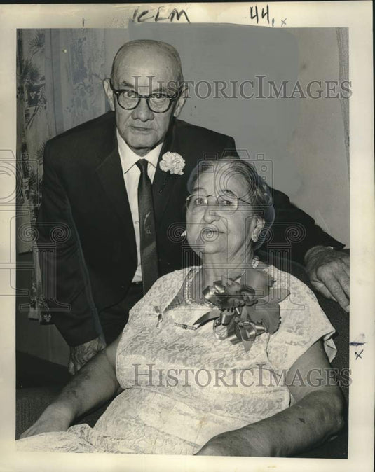 1964 Press Photo Mr. & Mrs. Wilfred Lemoine celebrate 50th wedding anniversary