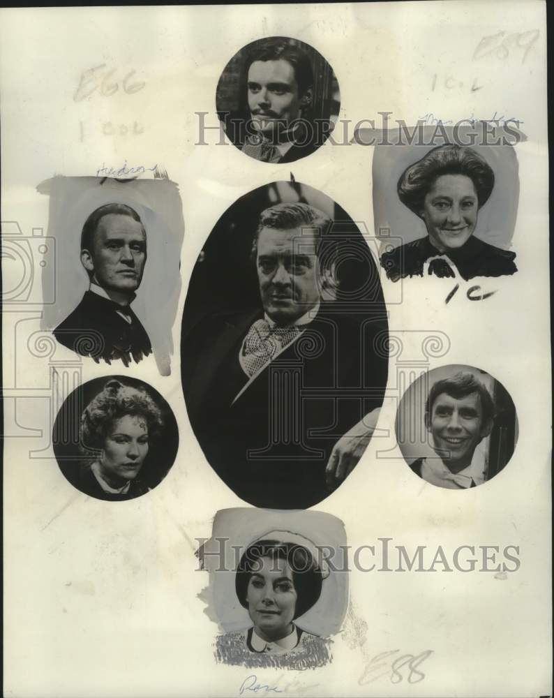 1975 Press Photo David Langton &amp; cast of &quot;Upstairs, Downstairs&quot;- Historic Images