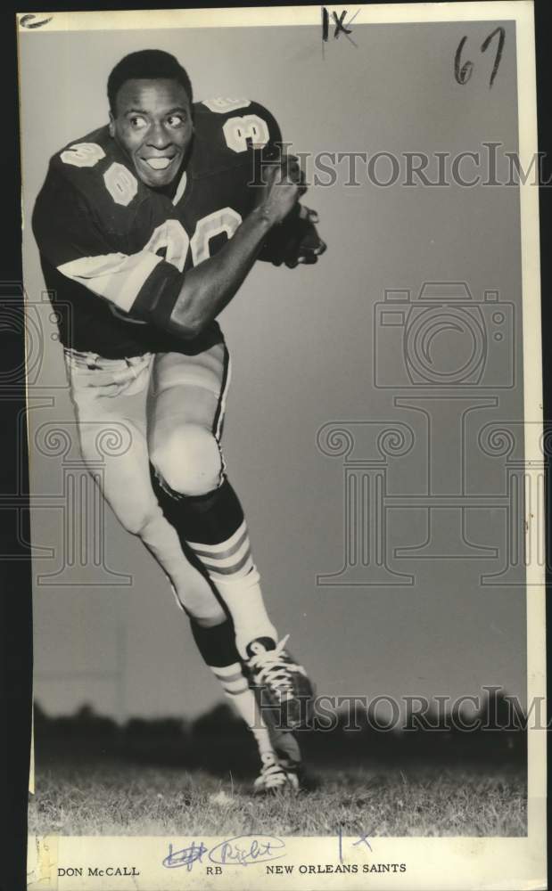 1967 Press Photo Don McCall, Right Back for the New Orleans Saints - noo44932- Historic Images