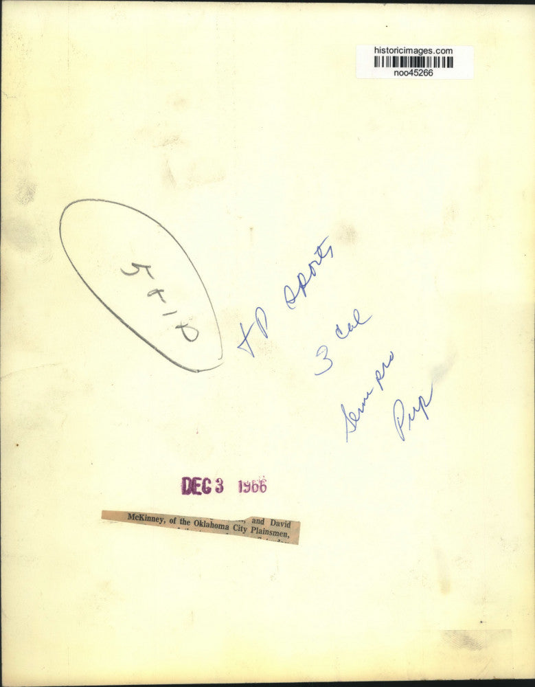 1966 Press Photo David McKinney, Oklahoma City Plainsmen- Halfback - noo45266