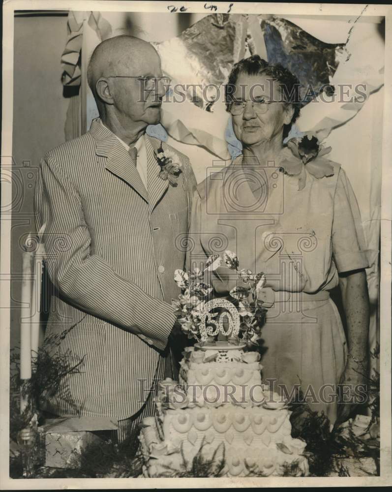 1954 Press Photo Mr. and Mrs. Preston Loyd's 50th Wedding Anniversary