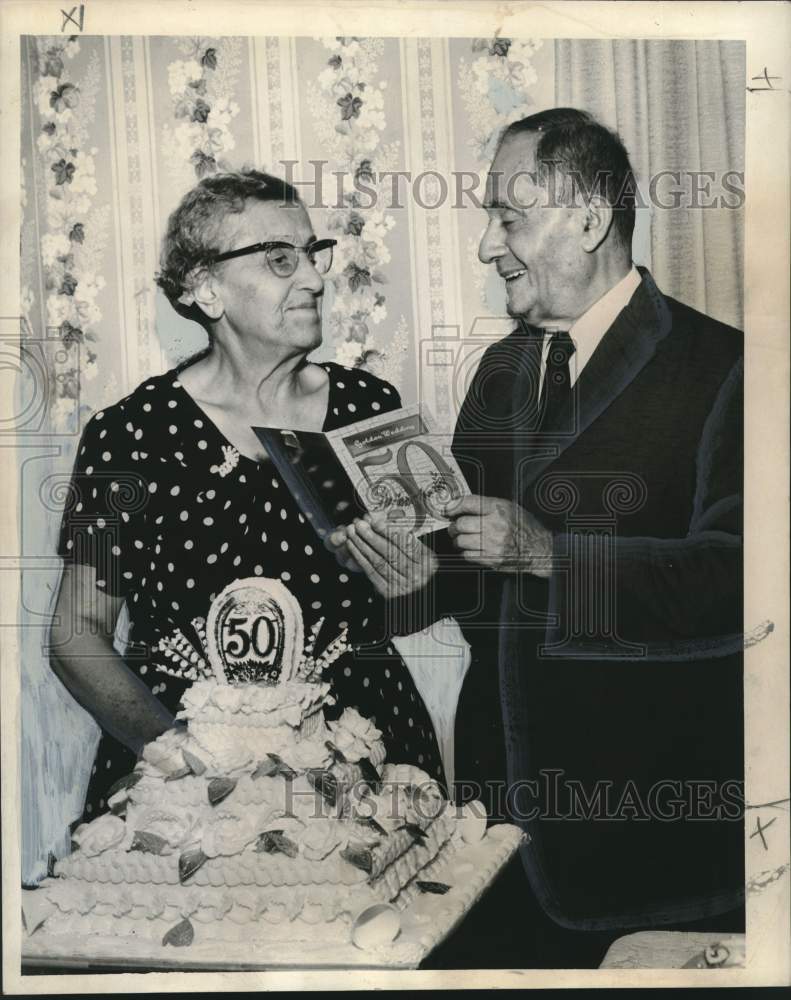 1960 Press Photo Mr. and Mrs. Toufick Mickal's 50th wedding anniversary