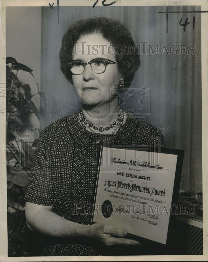 Load image into Gallery viewer, 1964 Press Photo Ezilda Michel honored with the Agnes Morris Memorial Award
