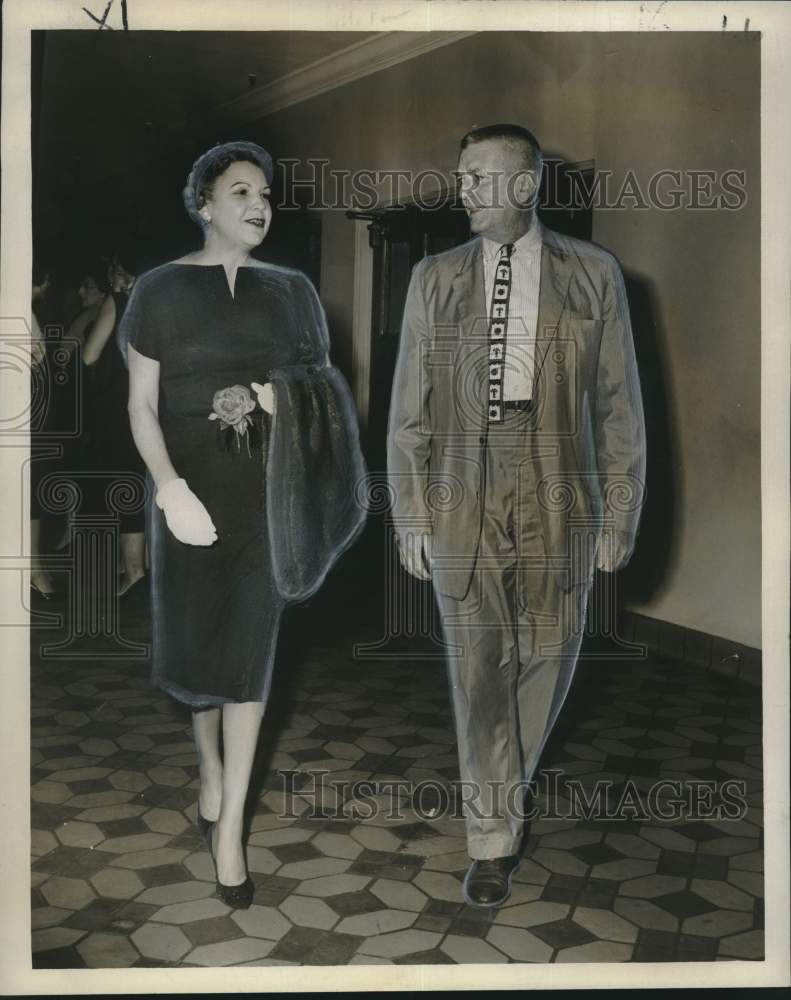 1959 Press Photo Mr. and Mrs. T. Marshall Miller at International Jazz Festival