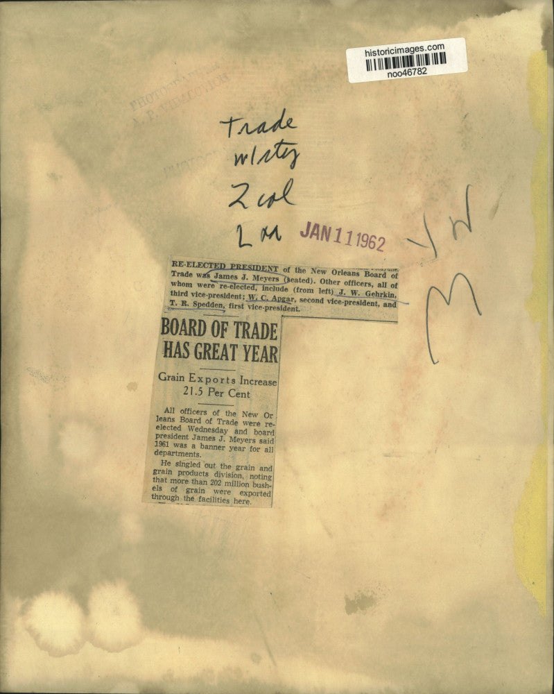 1962 Press Photo Newly elected officers of the New Orleans Board of Trade