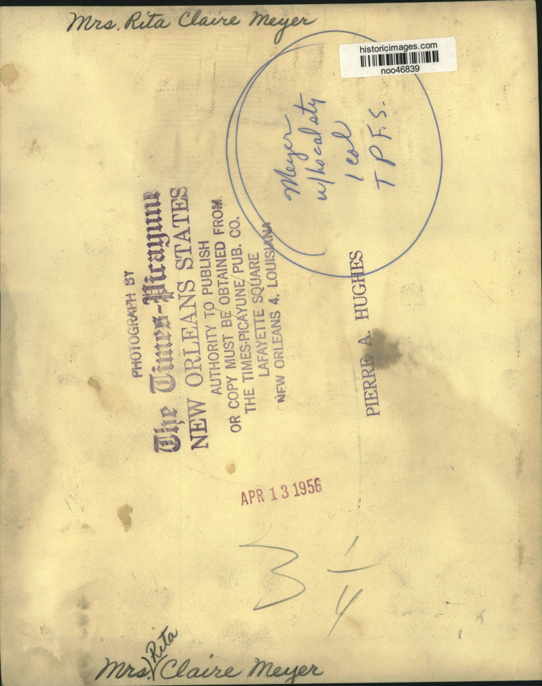 1956 Press Photo Mrs. Rita Claire Meyer - noo46839
