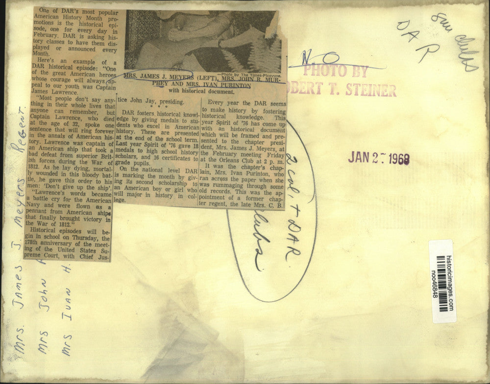 1968 Press Photo Daughters of American Revolution in New Orleans - noo46848