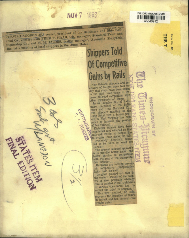 1963 Press Photo Meeting of New Orleans food shippers and railroad men