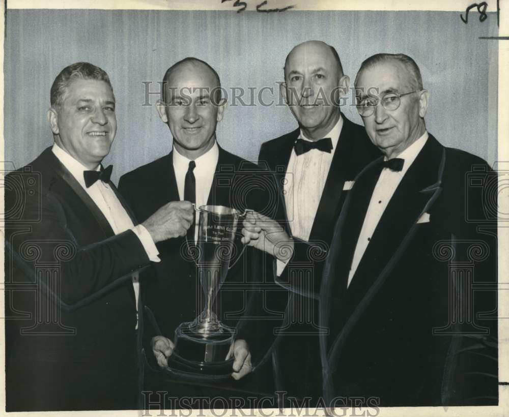 1964 Press Photo Matthew Lyons receives Lions Cup as Outstanding Citizen of 1963- Historic Images