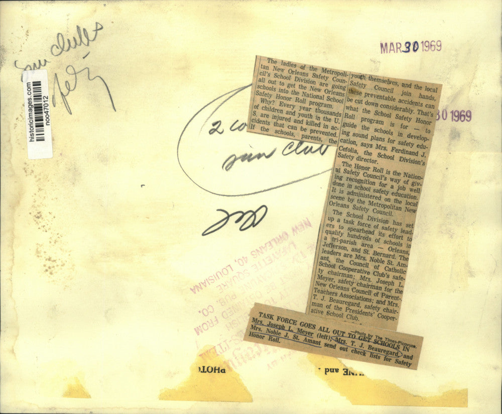 1969 Press Photo Metropolitan New Orleans Safety Council's School Division