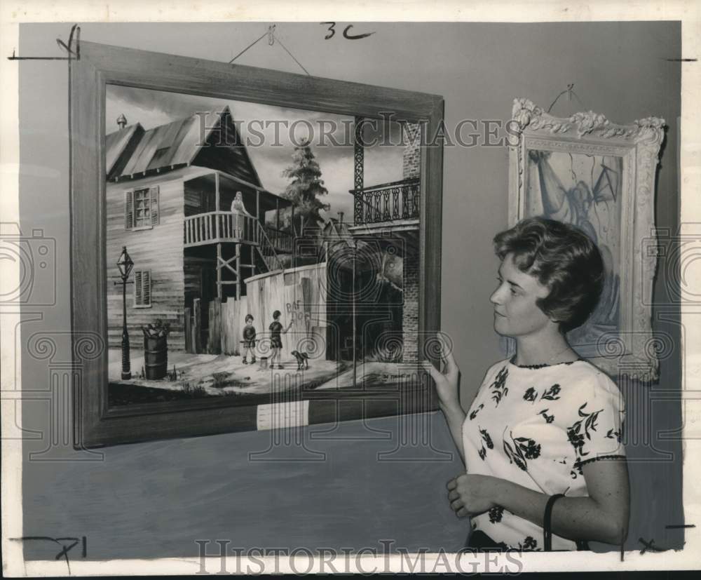 1959 Press Photo Joe Jennings' "Bad Dog" is admired by Miss Mary Meyer