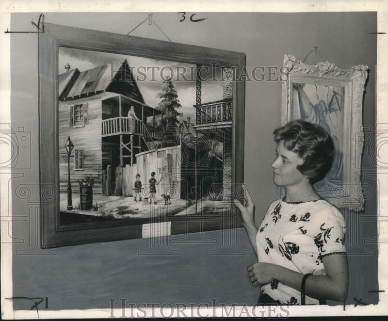 Load image into Gallery viewer, 1959 Press Photo Joe Jennings' "Bad Dog" is admired by Miss Mary Meyer
