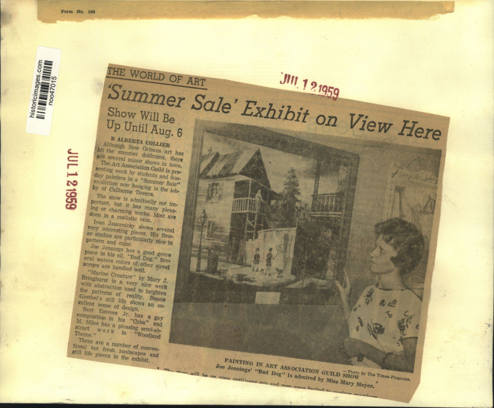 1959 Press Photo Joe Jennings' "Bad Dog" is admired by Miss Mary Meyer