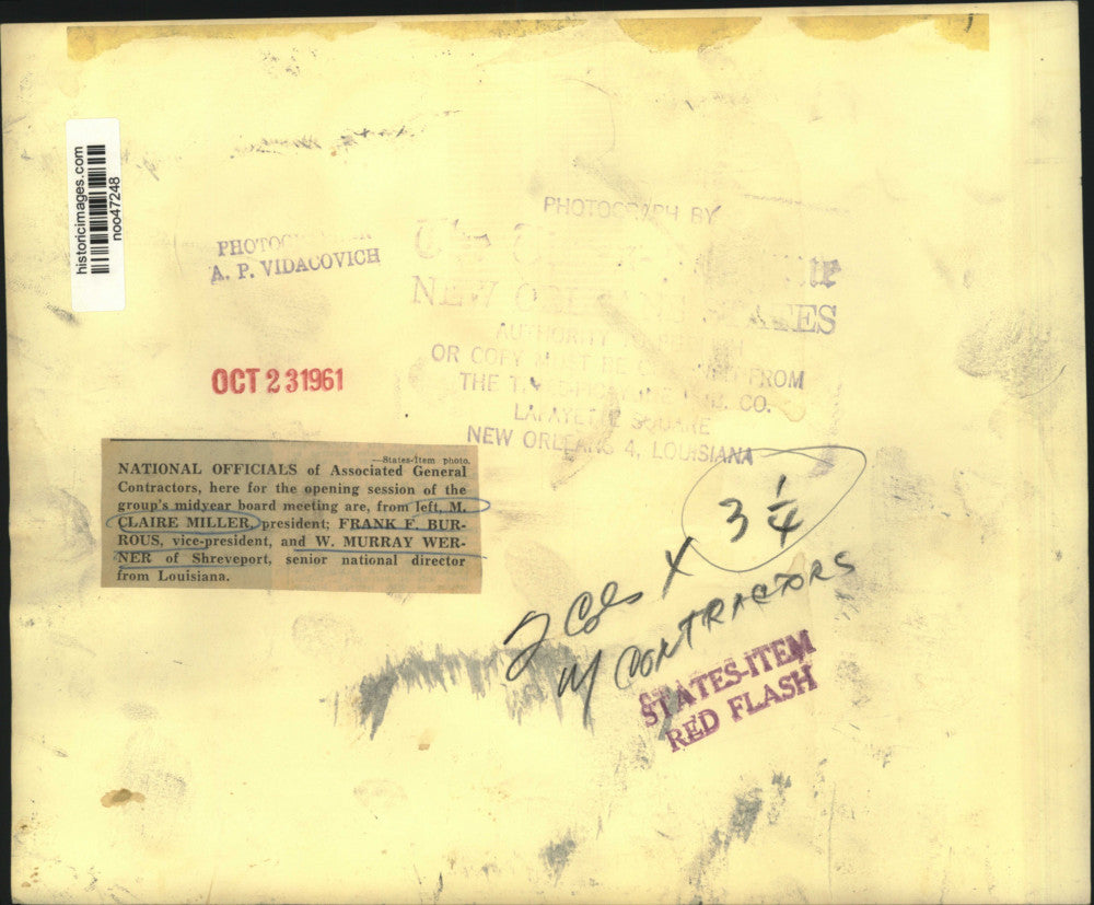 1961 Press Photo National officials of Associated General Contractors