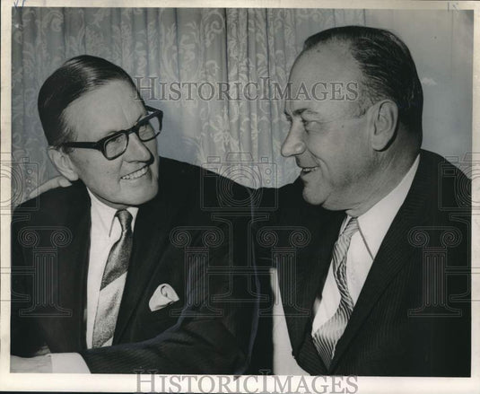 1966 Press Photo Paul Miller & Bernard Kilgore at the Royal Orleans Hotel