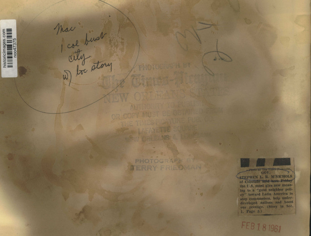 1961 Press Photo Governor Stephen L. R. M'Nichols of Colorado - noo47375