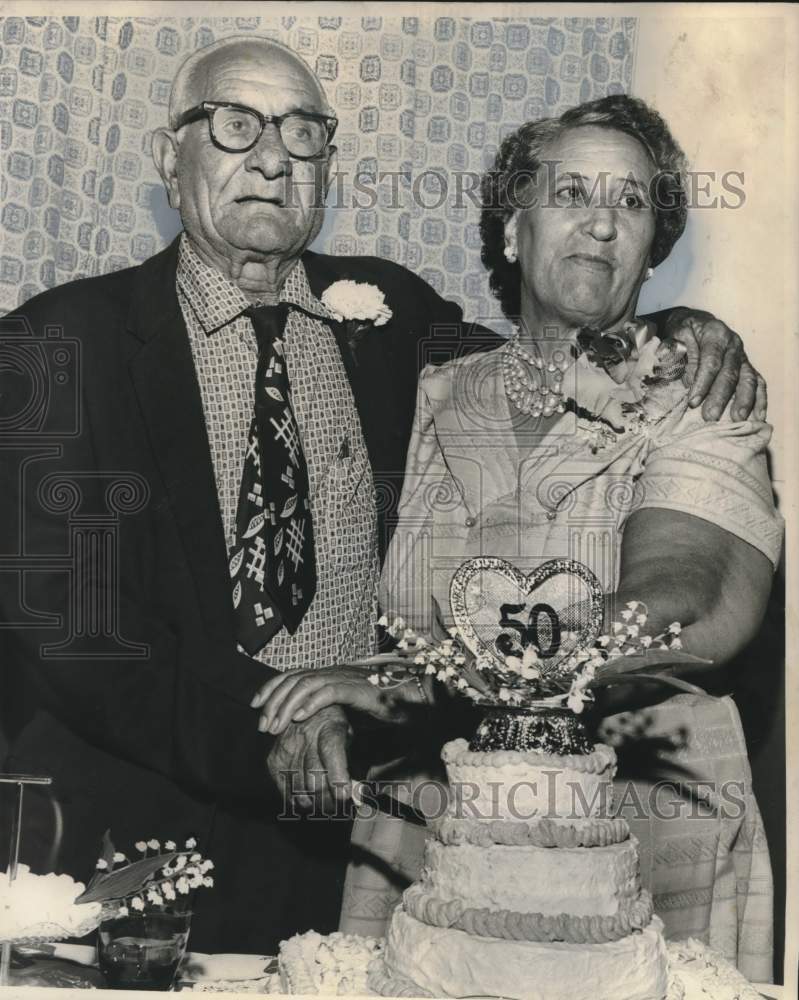 Load image into Gallery viewer, 1964 Press Photo Mr &amp; Mrs Mike Muscarello at 50th anniversary in New Orleans
