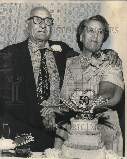 1964 Press Photo Mr & Mrs Mike Muscarello at 50th anniversary in New Orleans
