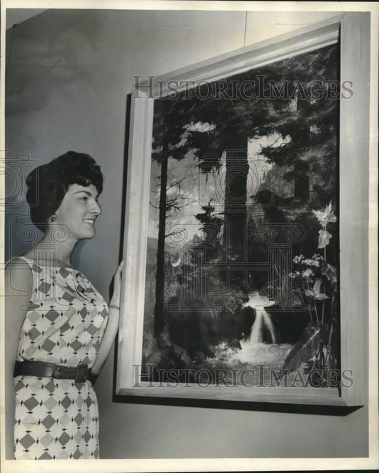 1960 Press Photo Ancient Pakistan monument rubbing exhibit in New Orleans