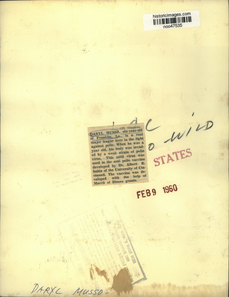 1960 Press Photo Louisiana Polio Patient & Hero, Daryl Musso, ready to swing bat