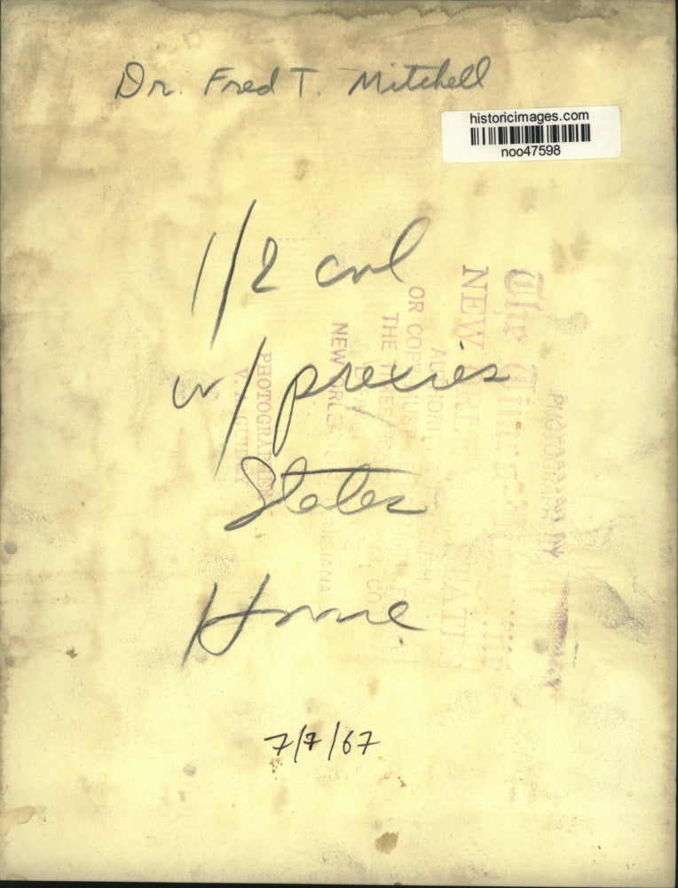 1967 Press Photo Dr. Fred T. Mitchell in New Orleans - noo47598