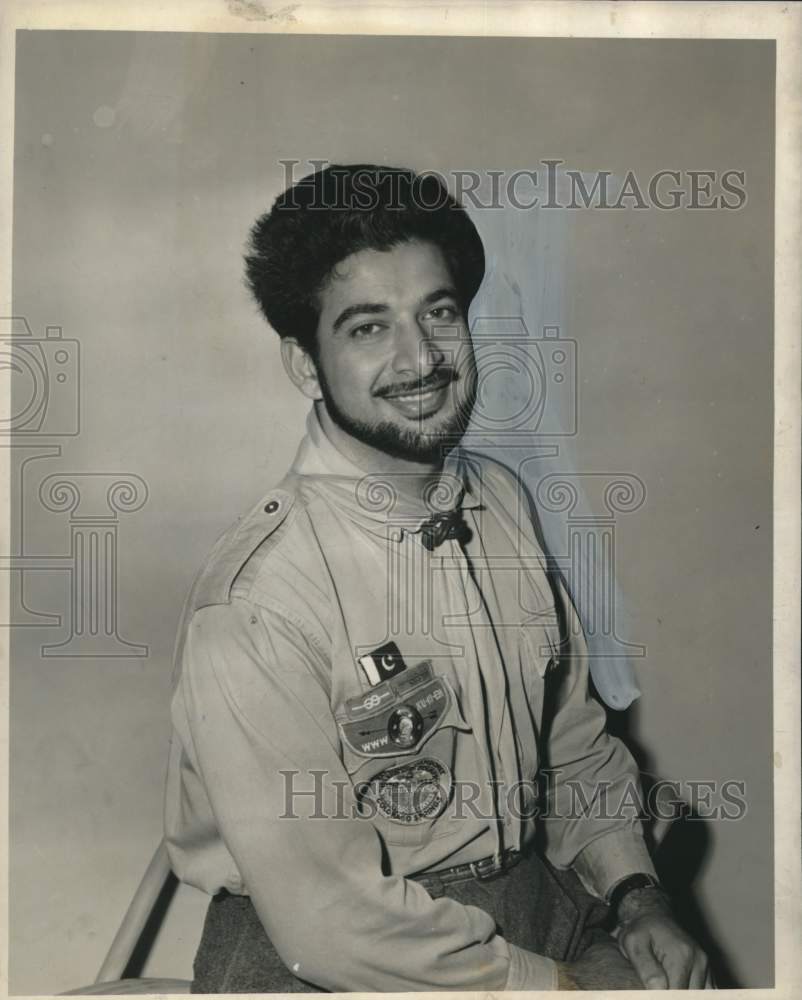 1960 Press Photo Pakistan boy scout, Tagi Mohsin, visits New Orleans - noo47687