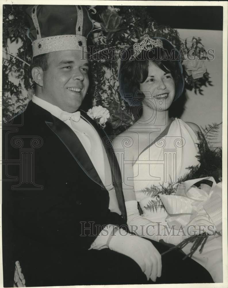 1966 Press Photo Queen and King at Carnival gala fete, Moss Point, Mississippi